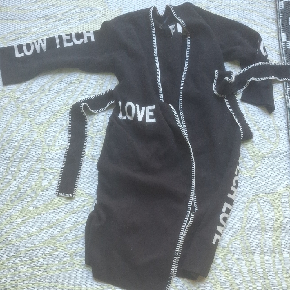 Black 'Low Tech Love' Sweater Coat
